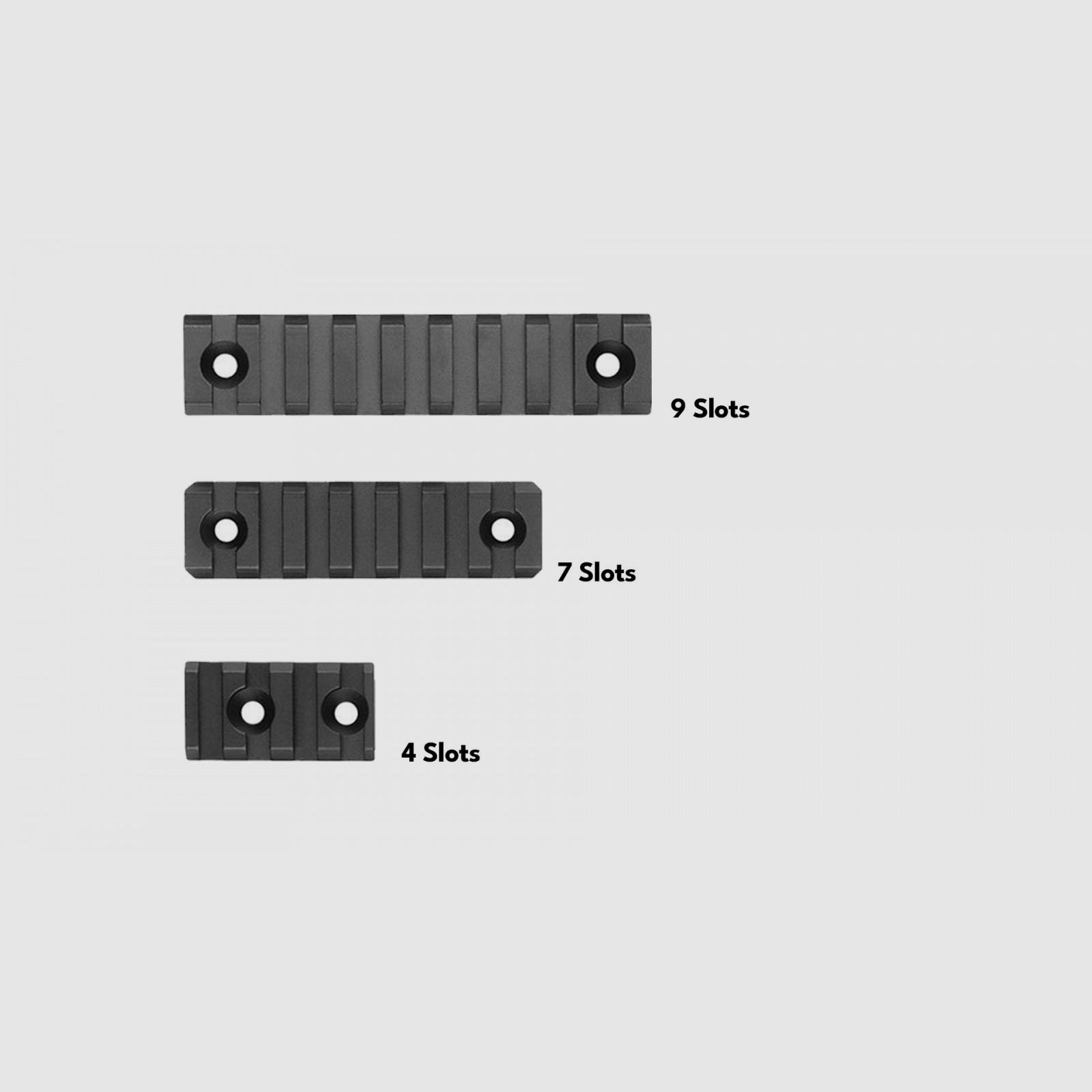 Set aus 3 Metall-Schienen - 4 + 7 + 9 Slots, Bild 2 von 3