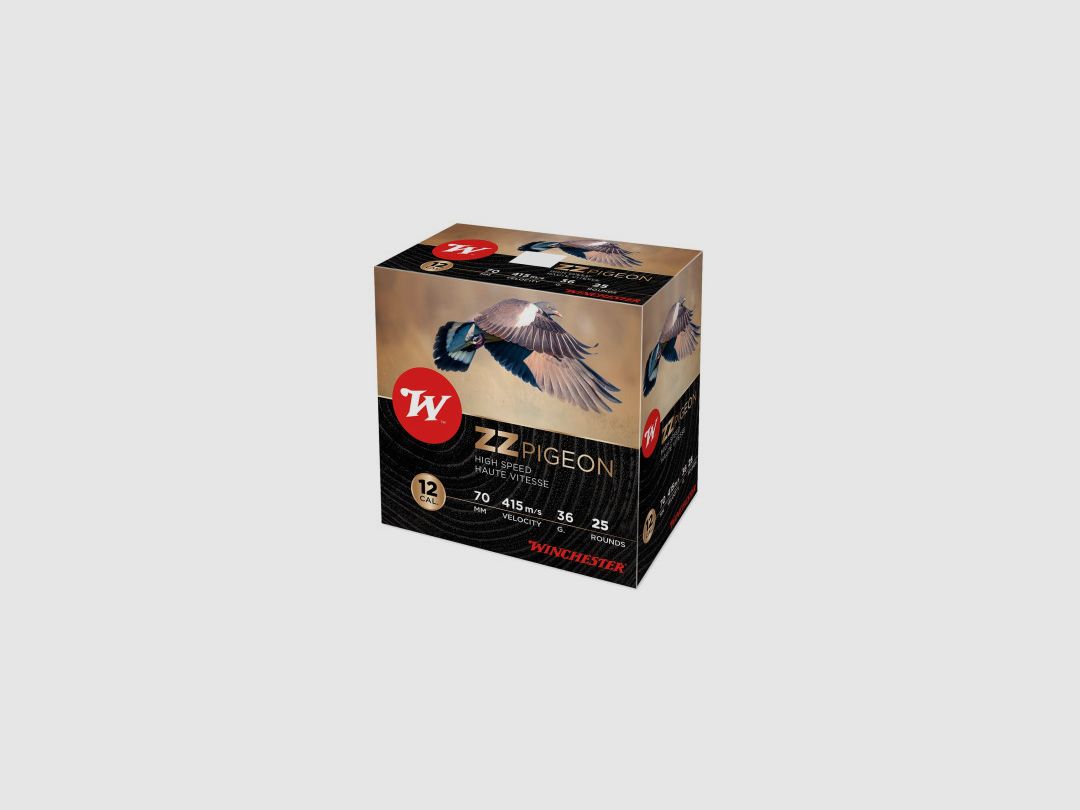 PACKUNG MIT 25 PATRONEN WINCHESTER ZZ TAUBE 36G BOURRE JUPE KAL.12/70 BLEI 5, Bild 1 von 3