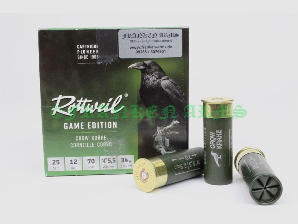 Rottweil Game Edition KRÄHE 12/70 2,9mm 25Stück Staffelpreise
