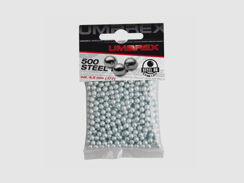 Umarex BB in acciaio 4,5 mm (.177), 0,35 g, argento, 500 pz, sacchetto di polietilene