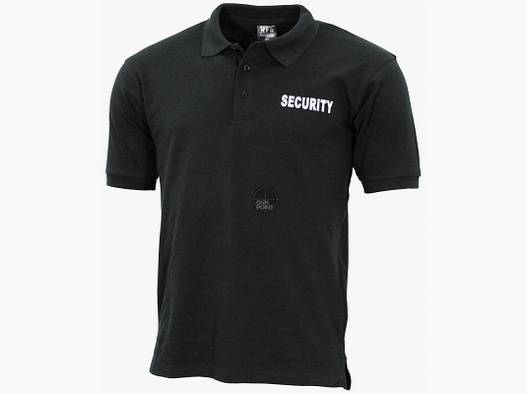 Poloshirt, schwarz,Security, bedruckt - Größe: XXL