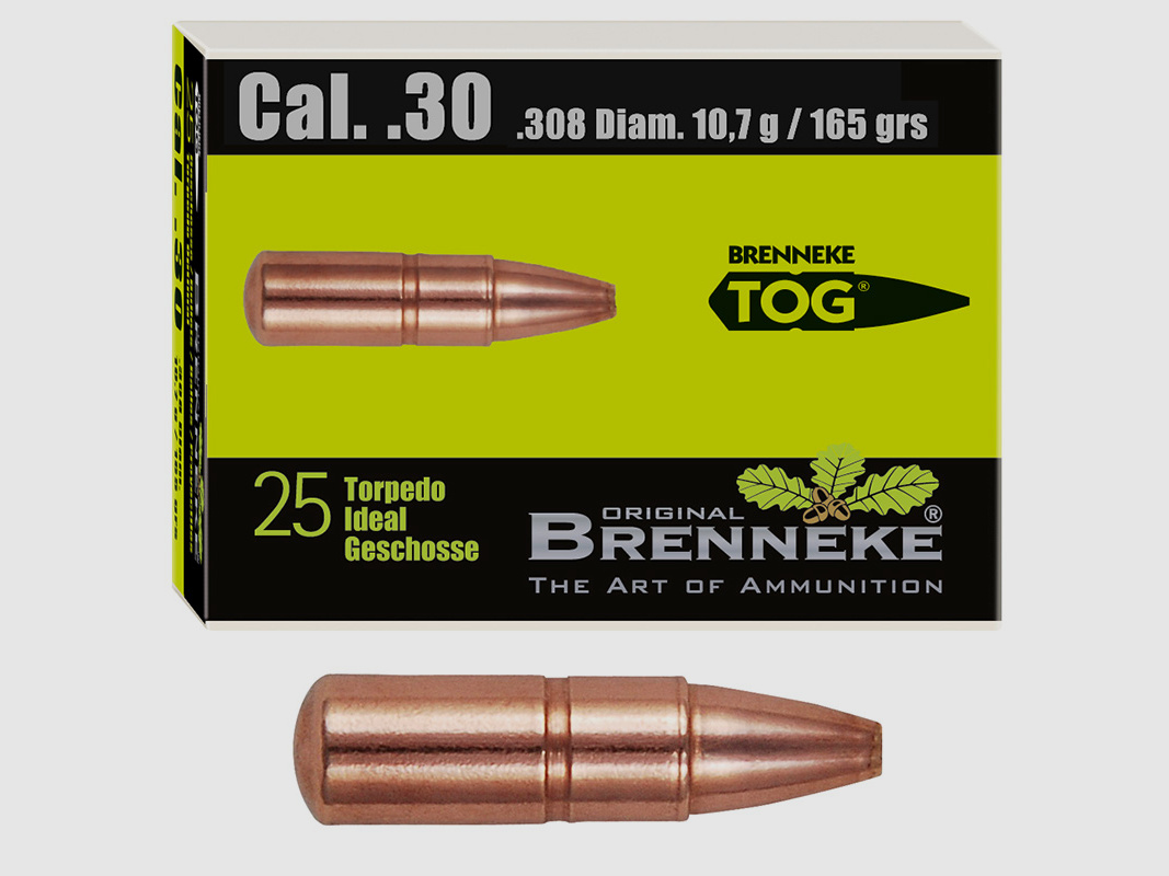 Brenneke Geschoss .30 (.308) TOG 10,7g / 165grs 25 Stück