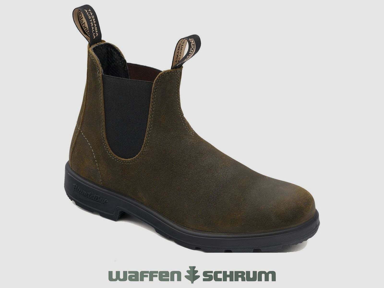 Blundstone bottine 1615 Olive Foncé, Suède Rubbée