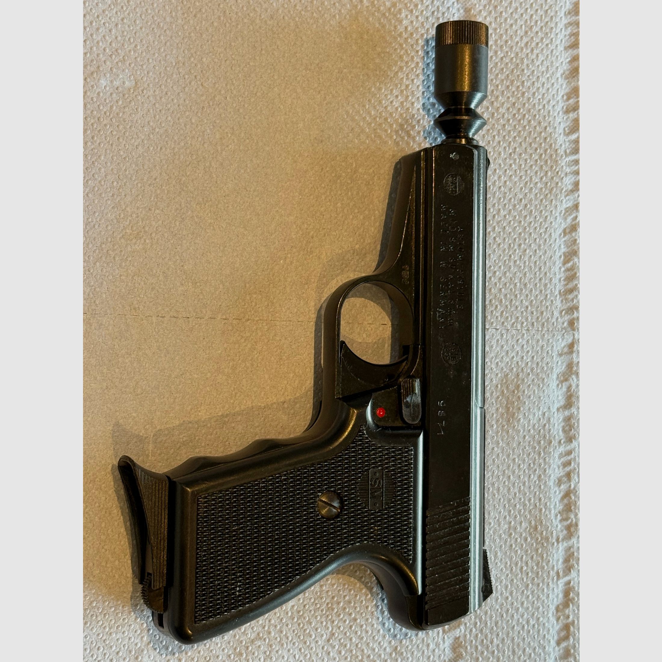 SM Rhöner SM 80 – Klassische Schreckschusspistole im Kaliber 8mm P.A.K. (PTB 267, Beschuss KC 1992)