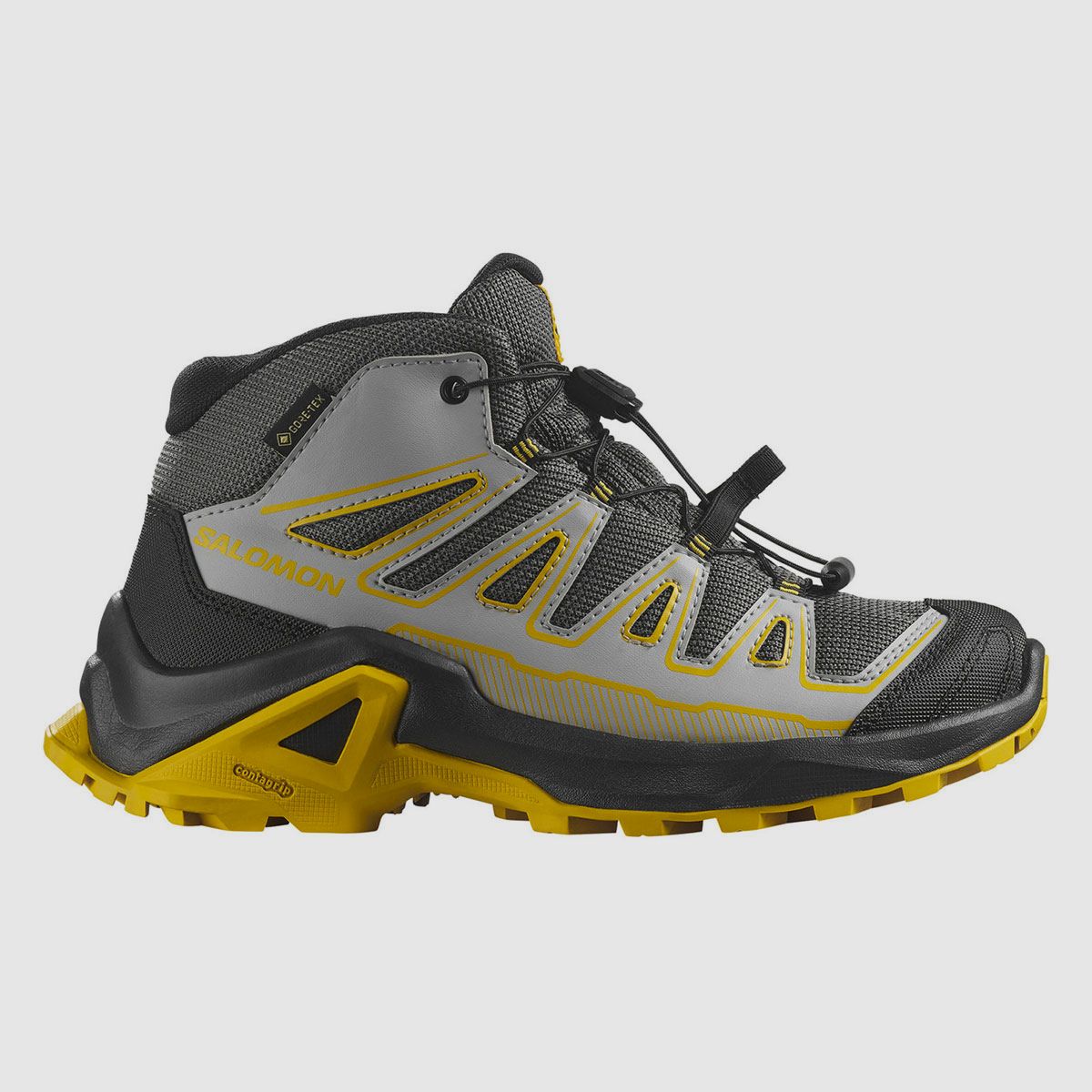 SALOMON – KINDER – X ULTRA MID GTX J Castlerock / Black / Spicy Mustard, afbeelding 1 van 5