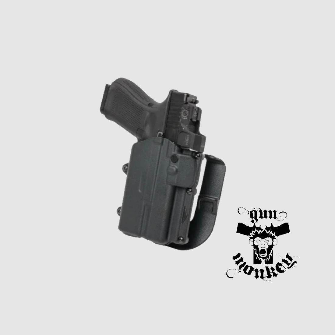 Alien Gear Rapid Force LVL 2 / Rapid Force Level 2 Slim Holster Locking Belt Slide with QDS for Glock 19/19x/23/44/45 RH BLK, includes light, image 1 of 3