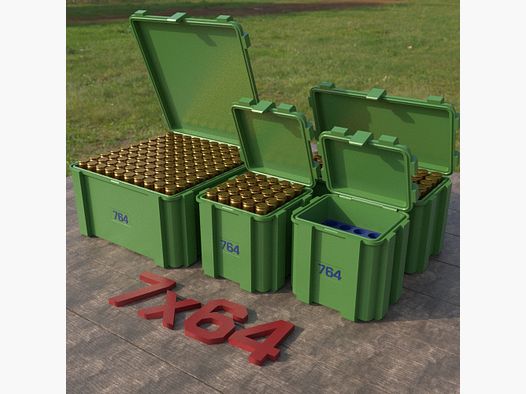 Filamelt Munitionsbox / 7x64 / ‘Klappdeckel’ / Patronenbox, Ammo Box