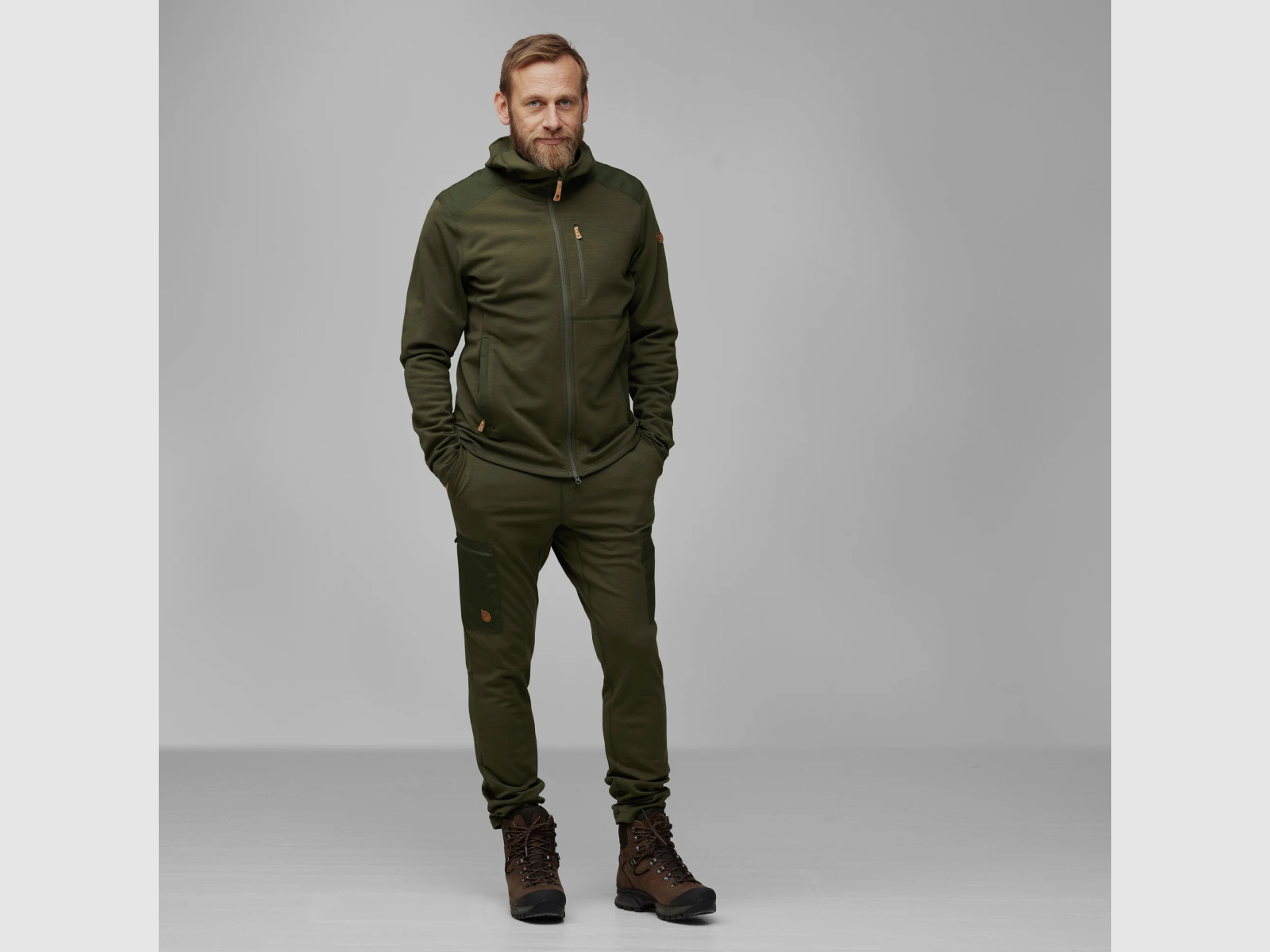 FJÄLLRÄVEN Keb Fleece Hoodie M Deep Forest