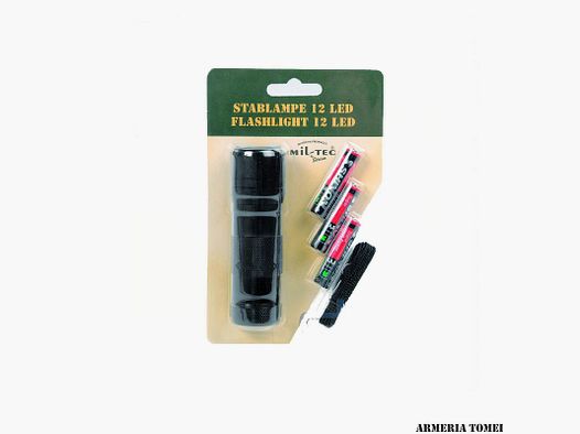 TORCIA – PIATTA 12 LED (3AAA) NERA