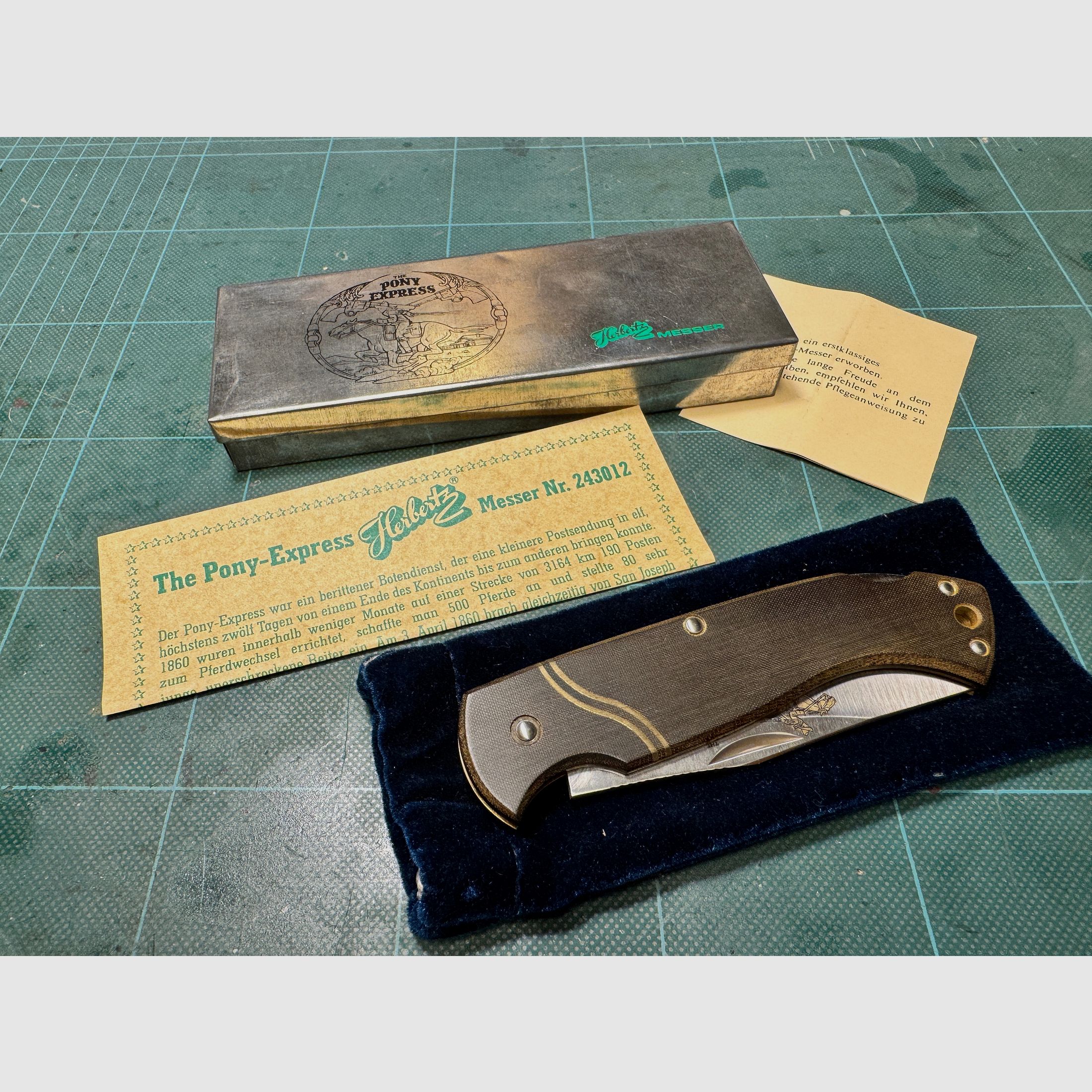Herbertz collector's knife "The Pony Express" No. 243012 – complete set OVP & certificate