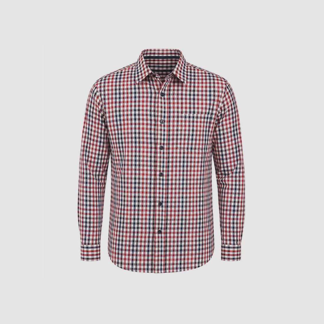 Chemise Gandja Vichy orange/blau Baumwolle M-3XL, Bild 2 von 5