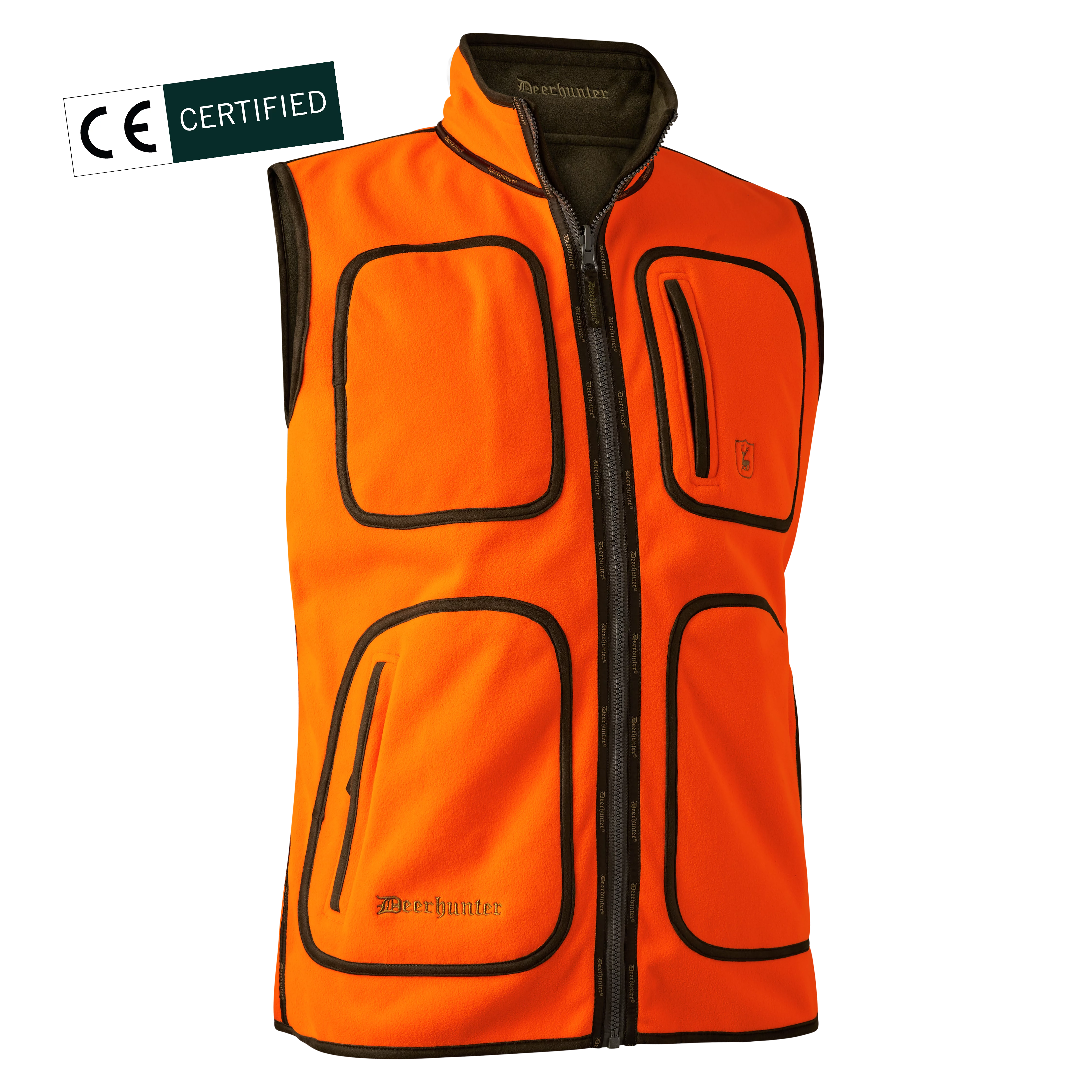 Gamekeeper gilet in pile reversibile - arancione alta visibilità, immagine 1 di 6