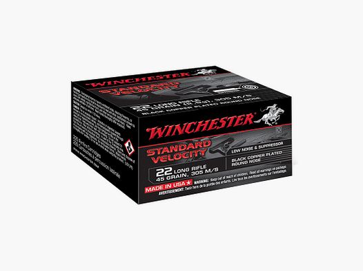 Box mit 235 Patronen .22LR Standardgeschwindigkeit Black CPRN 45gr Winchester