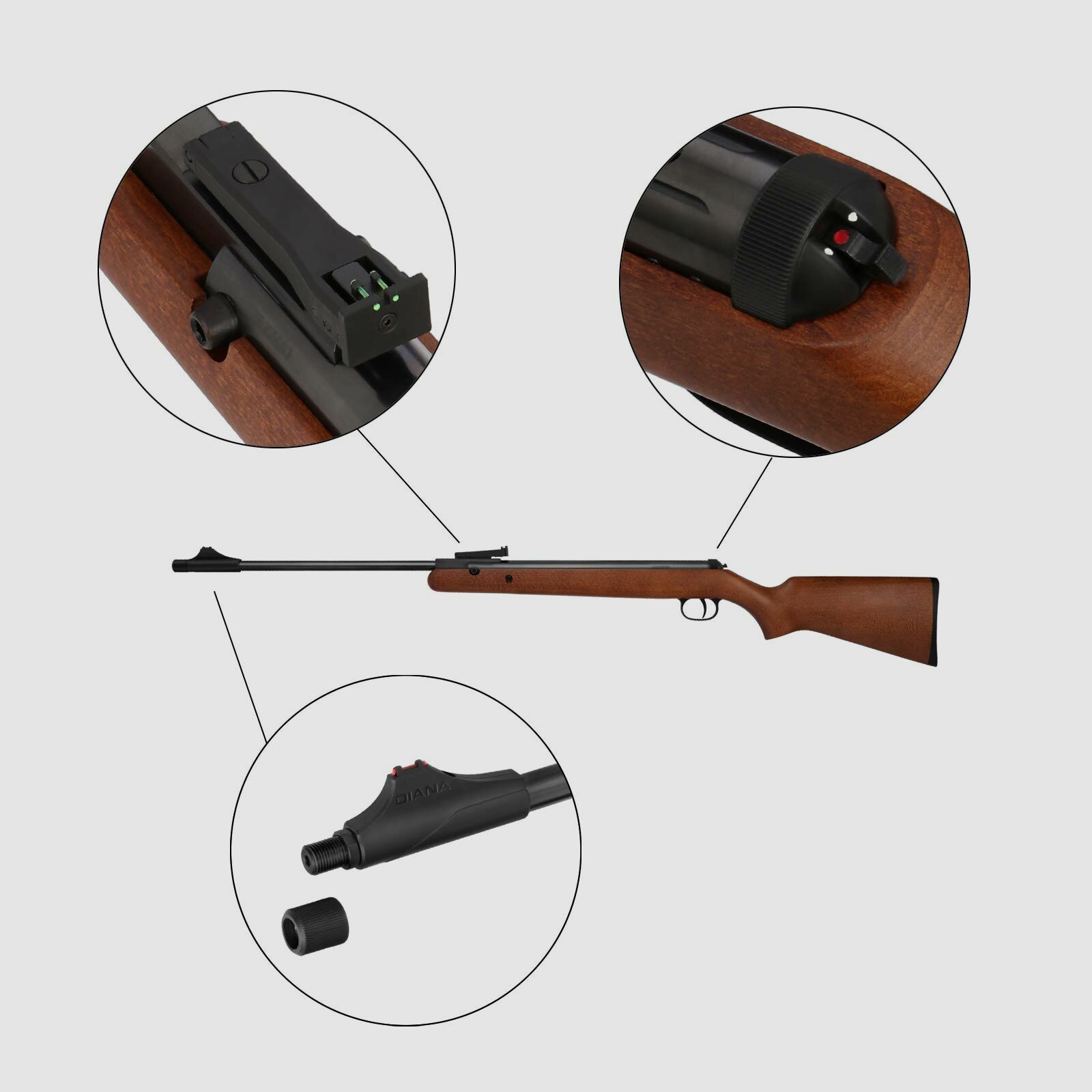 Kofferset Diana 34 EMS Classic Knicklauf Luftgewehr Kaliber 4,5 mm Diabolo (P18)