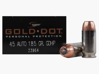 Speer Gold Dot Protection Personnelle .45 ACP 185GR GDHP 20 cartouches