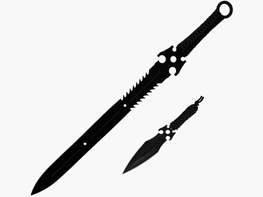 Rückenschwert mit schwarzer Klinge