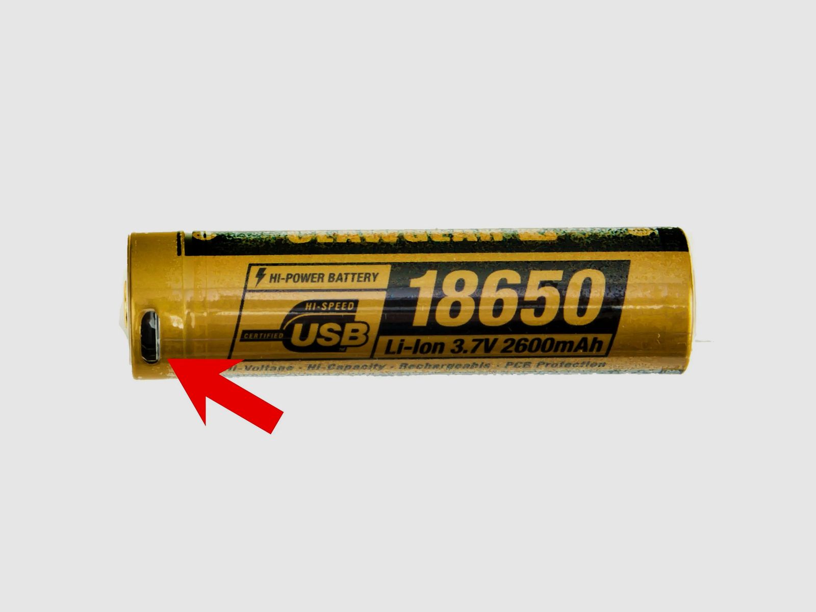 Clawgear Akku 18650 3.7V 2600mAh Micro-USB
