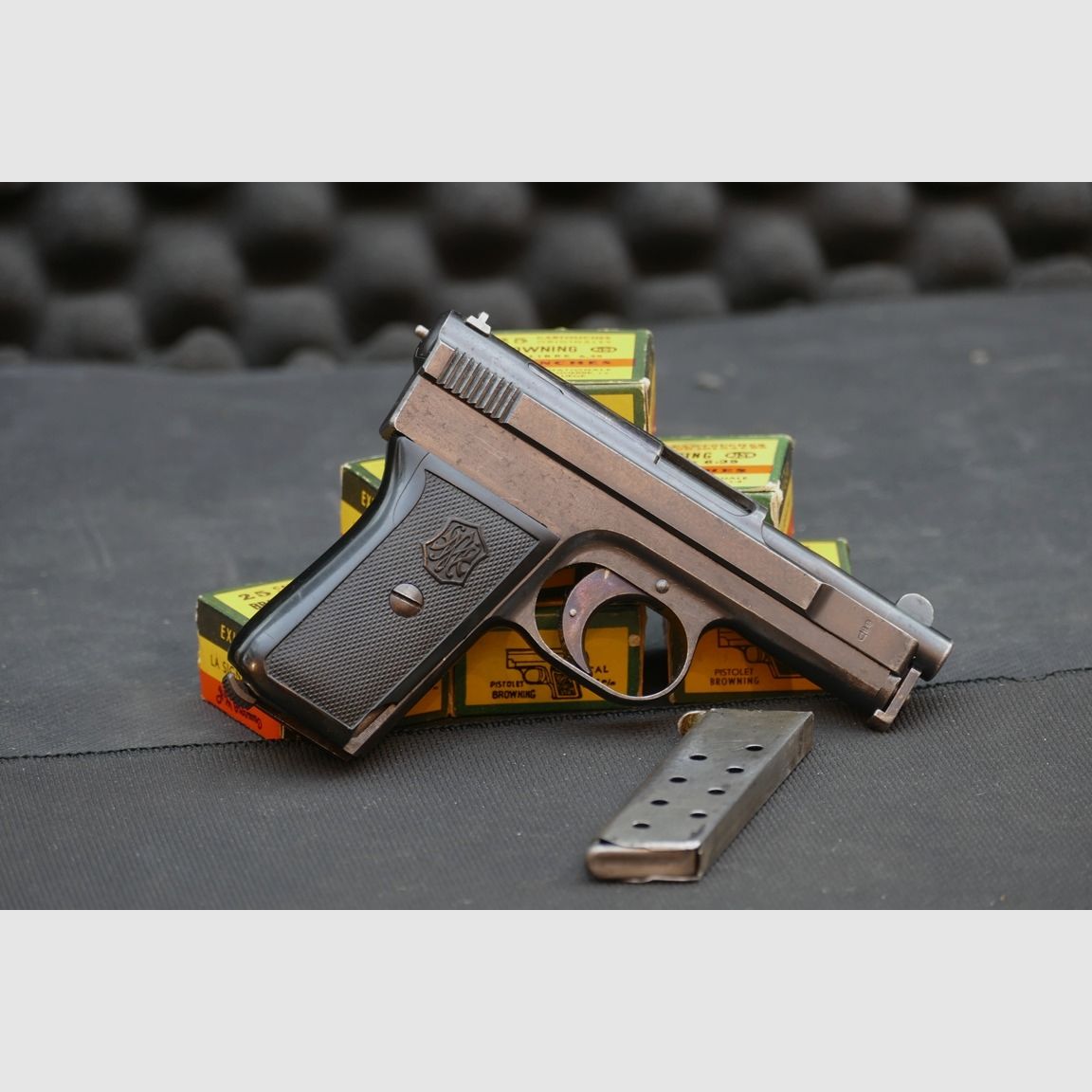 Mauser 1910, 765mm Browning, Ersatzteilträger, Lauf aufgebaucht.