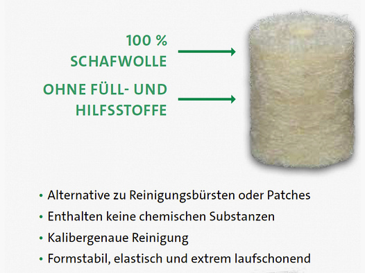 60x BALLISTOL Reinigungsfilze/Filzreiniger KLASSIK Cal. 22|100% Schafwolle|5,56MM/224/5,5MM/.223.228