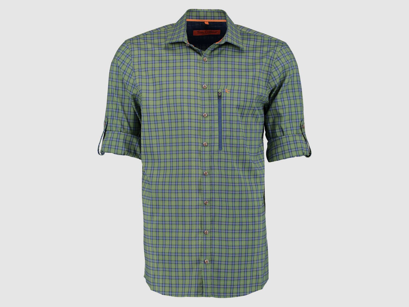 Orbis Textil Herrenhemd 1/1 Arm Regular Fit Haifischkragen Heugrün - 37/38