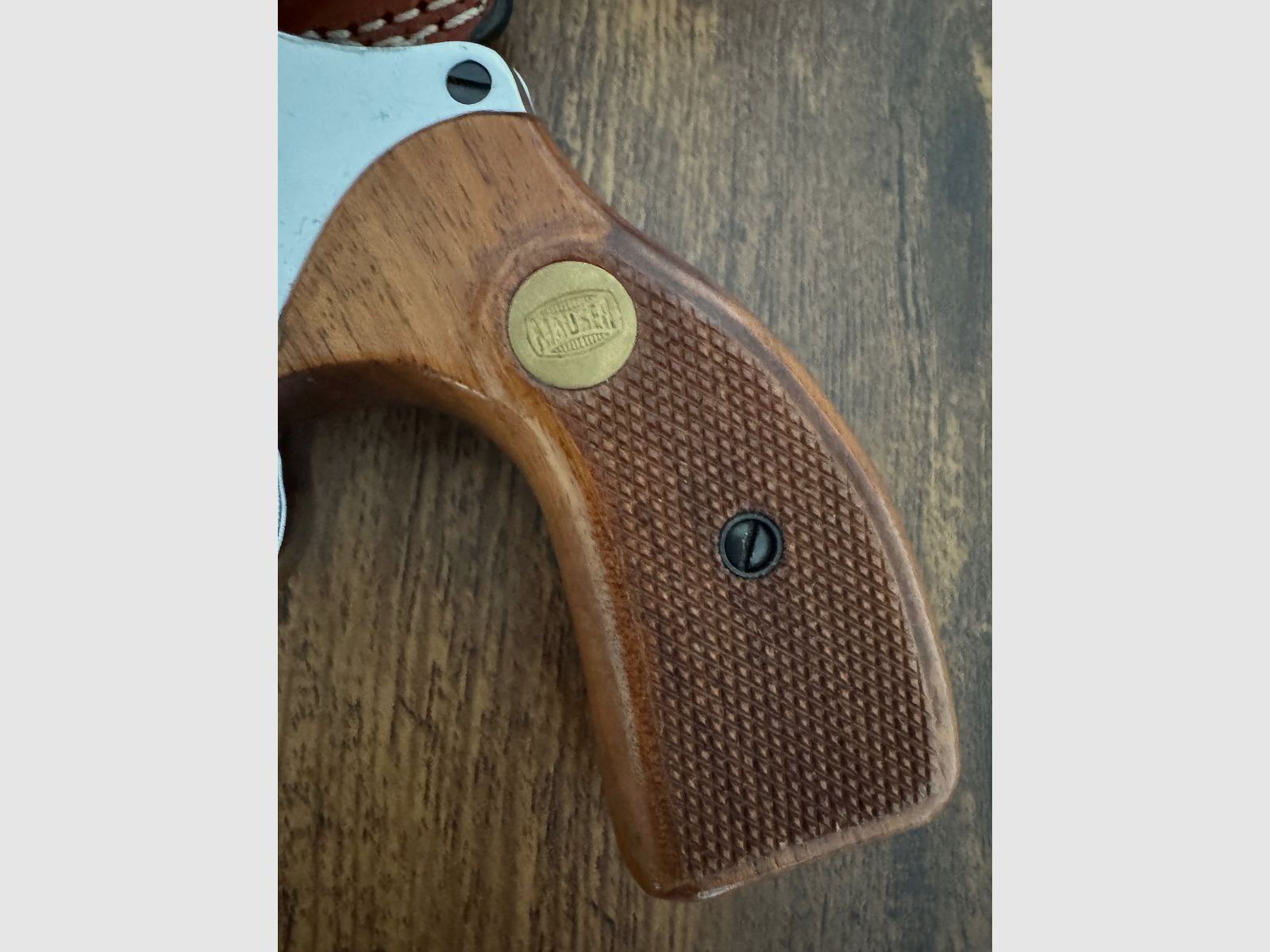 Mauser L100 9mm Chrom Rarytas! Z skórzanym dopasowanym kaburą