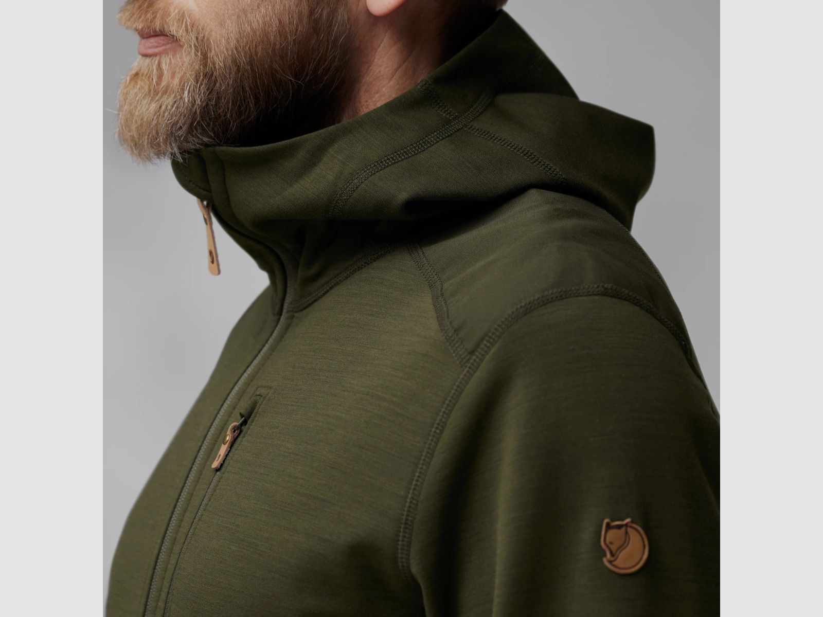 FJÄLLRÄVEN Keb Fleece Hoodie M Deep Forest