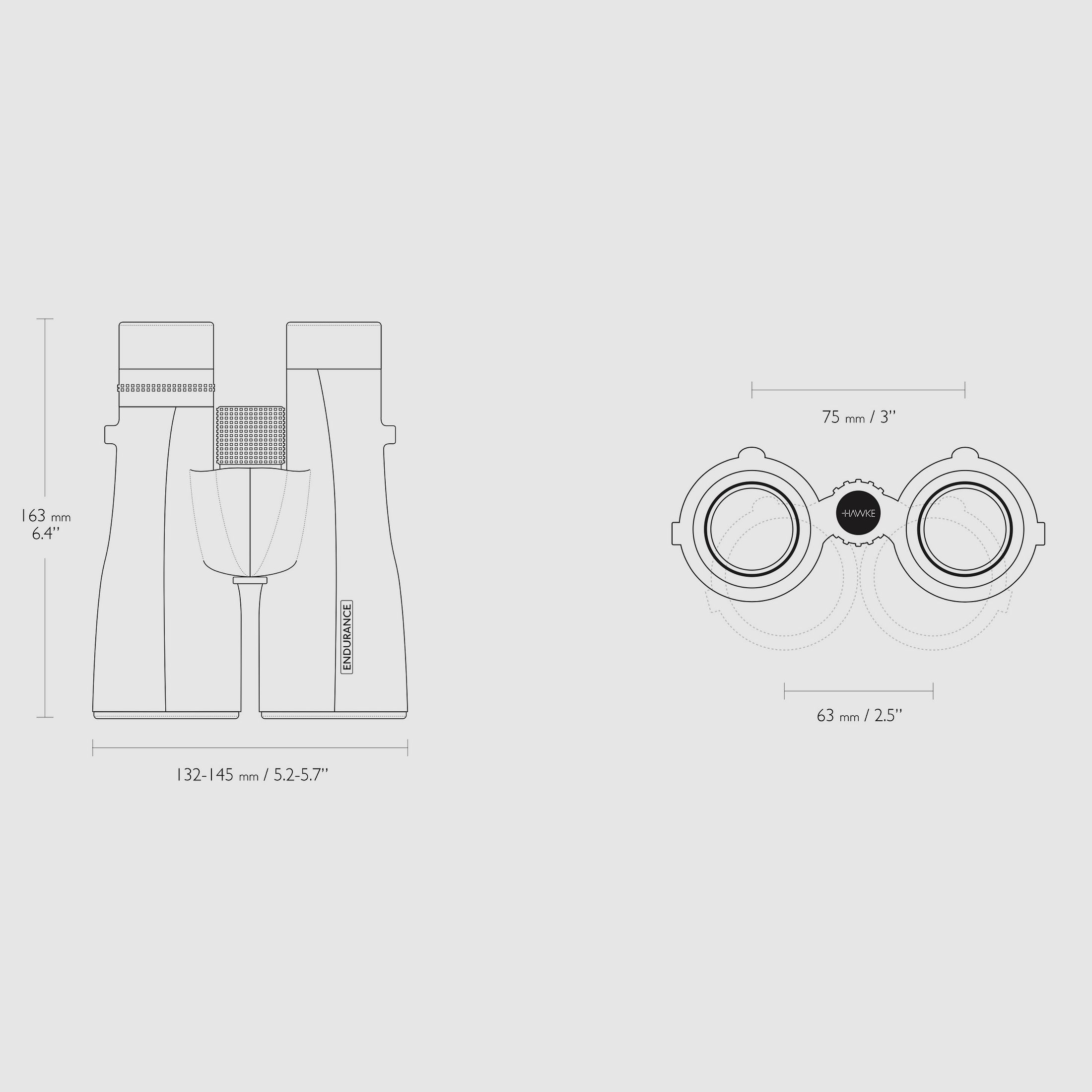 HAWKE 36220 Endurance Fernglas 8x56 mit Tasche und Trageriemen Grün