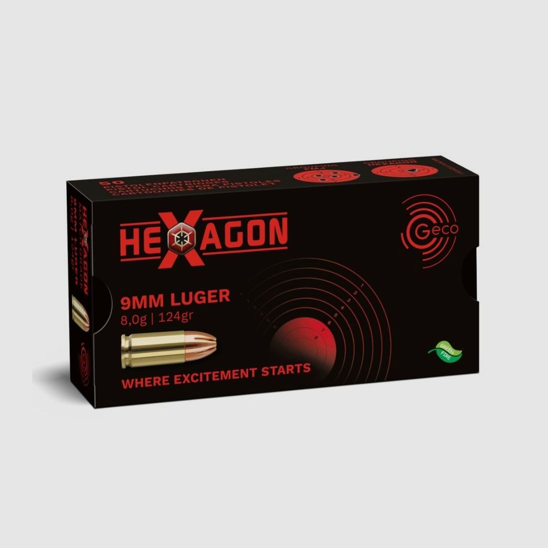 Verkaufe 1000 St. Geco Hexagon 9mm 124 gr in OVP-Karton