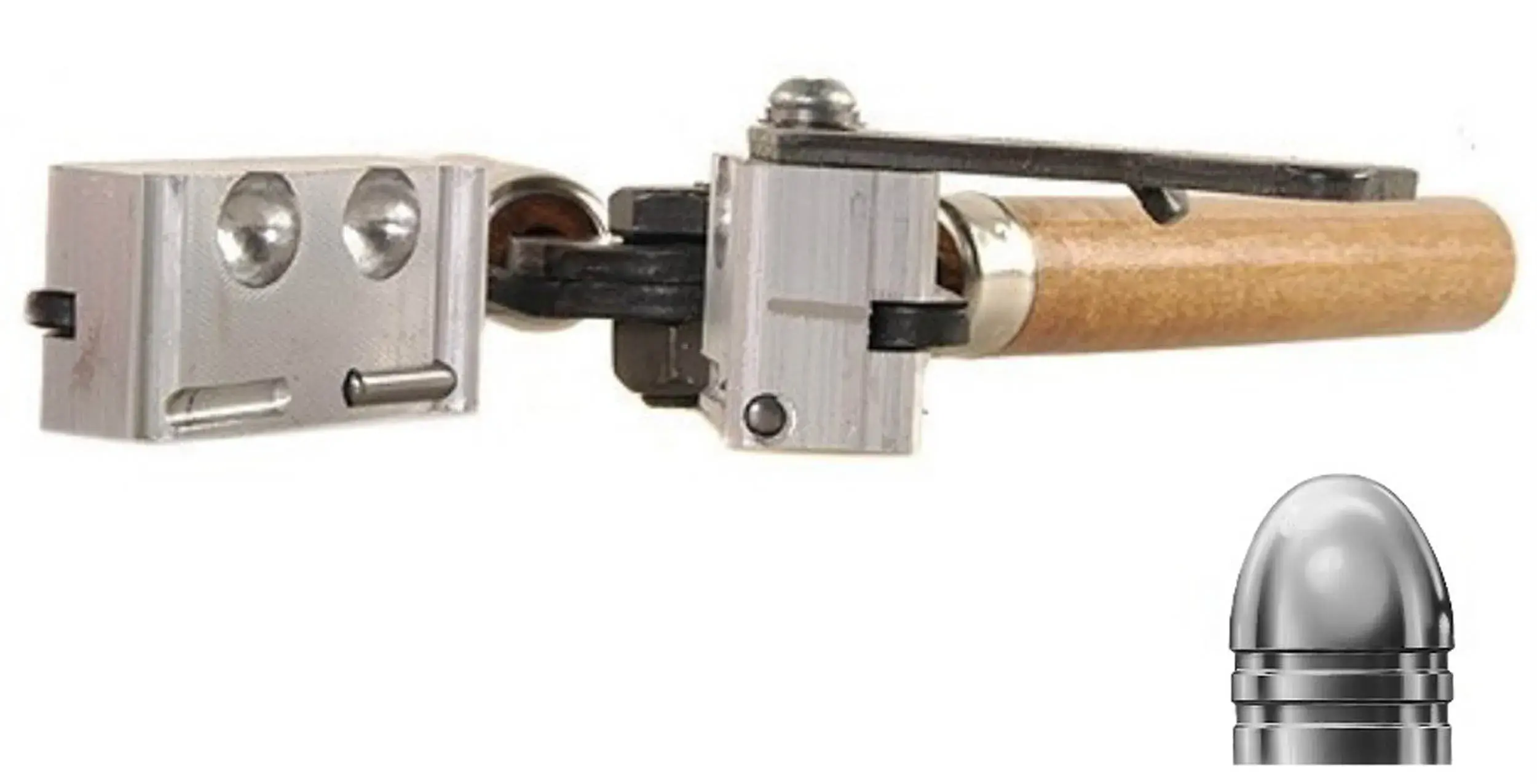 Gussform für konische Geschosse mit doppelten Kavitäten Kaliber 36 PN 130 grains #90378, Bild 2 von 2