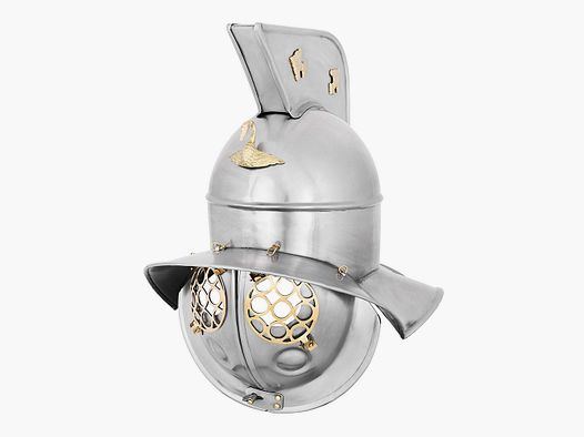 Gladiatoren Helm mit messingfarbenen Applikationen