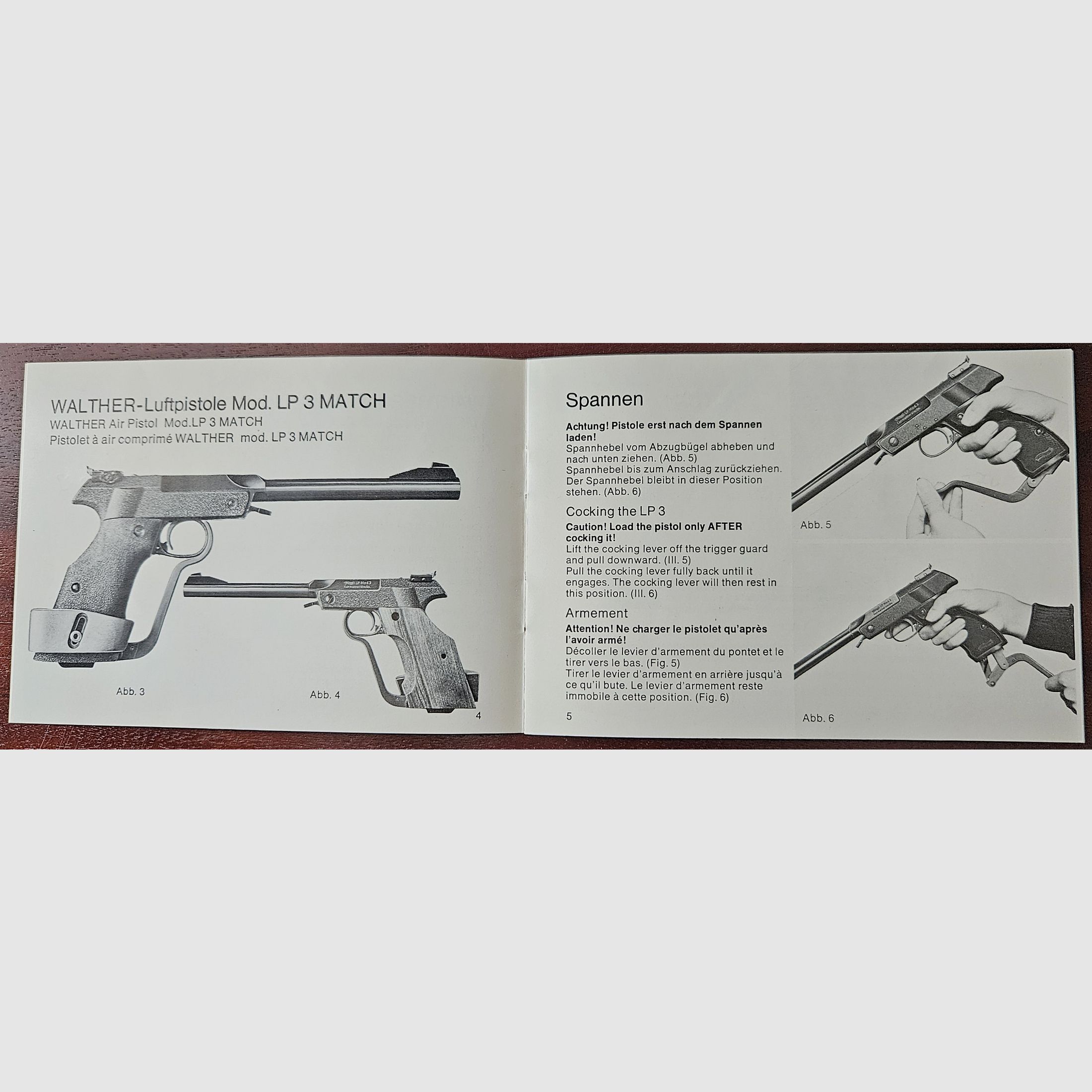 Istruzioni originali per l'uso della pistola ad aria compressa Walther 3, immagine 3 di 3