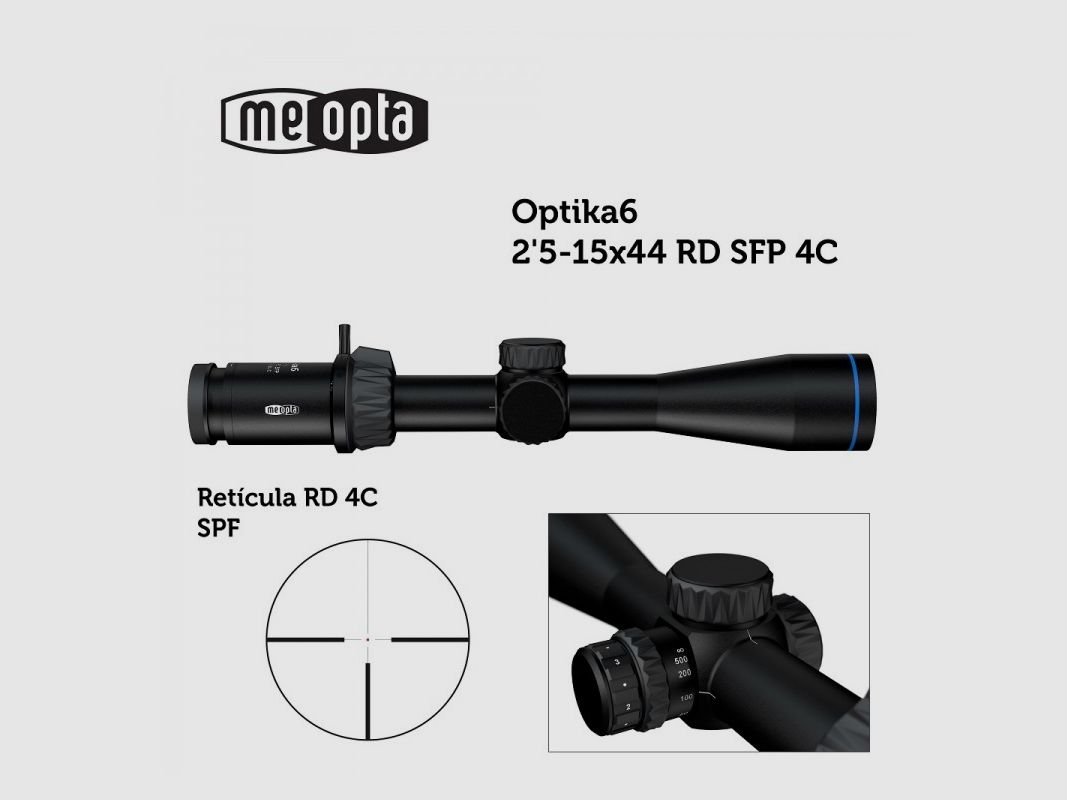 Telescopio Meopta MeoPro Optika6 2,5-15X44 SFP - RD 4C, immagine 2 di 3