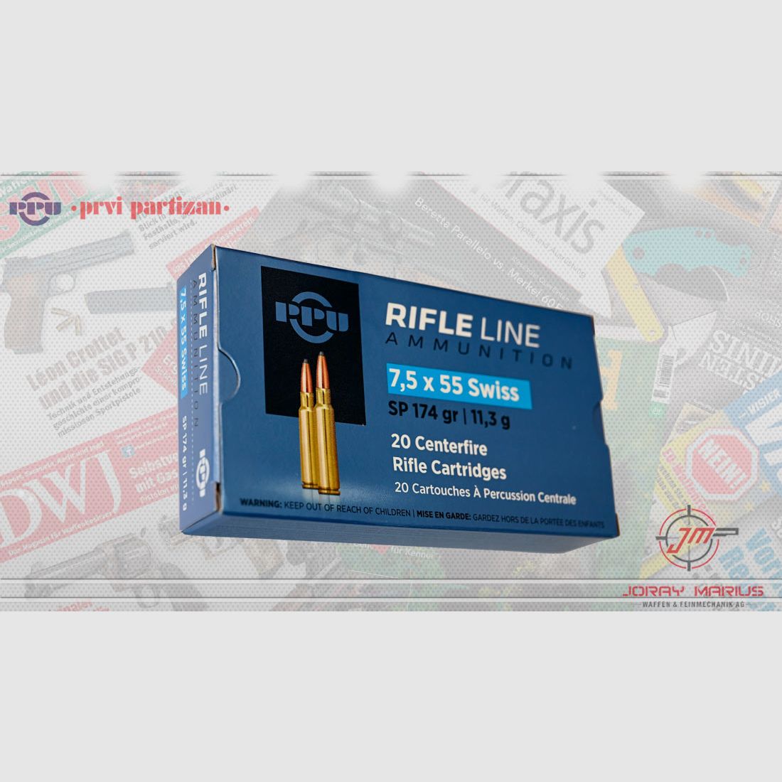 7.5×55 Swiss PRVI Partizan 11.3g 174gr SP