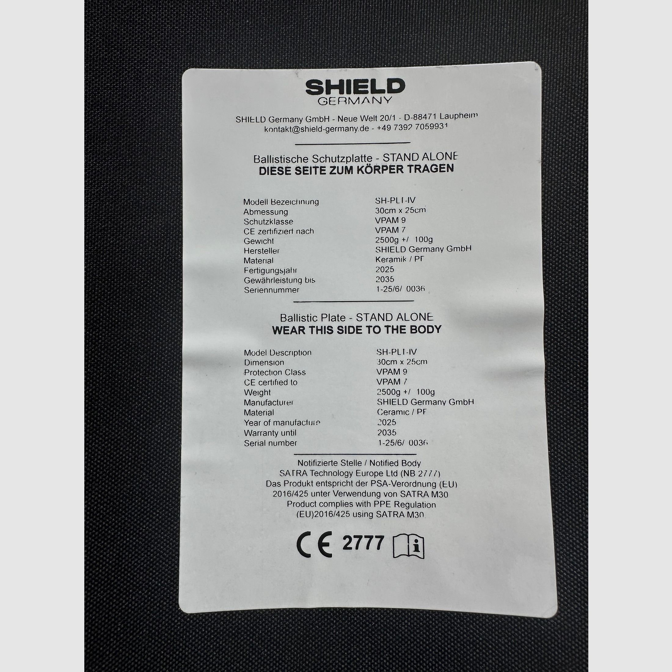 Portaplacas SK4 placas shield Germany