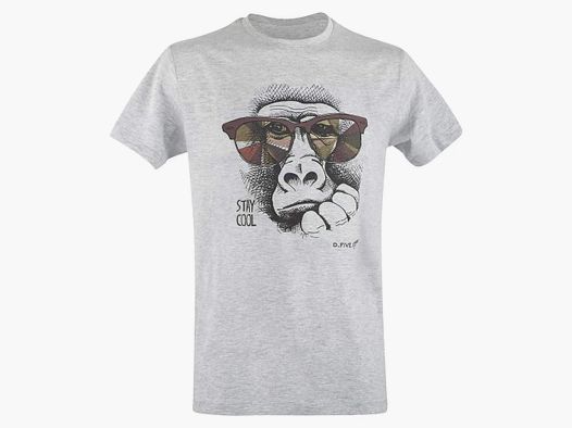 Defcon 5 Defcon 5 T-Shirt Monkey with Glasses - Grau / S Herren