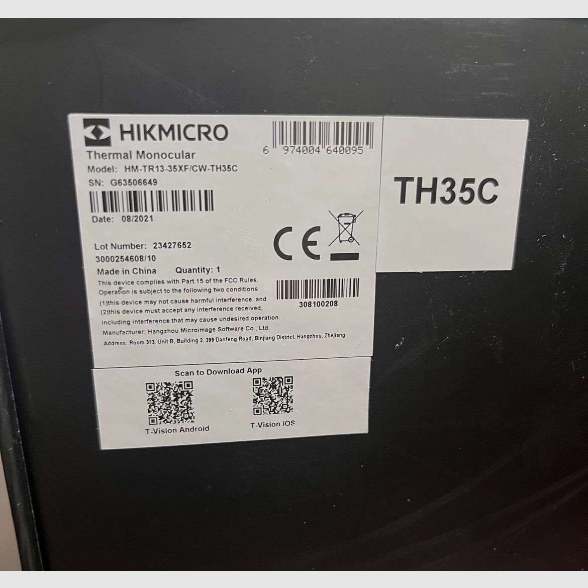 Hikmicro warmtebeeld voorzetapparaat TH35C compleetpakket