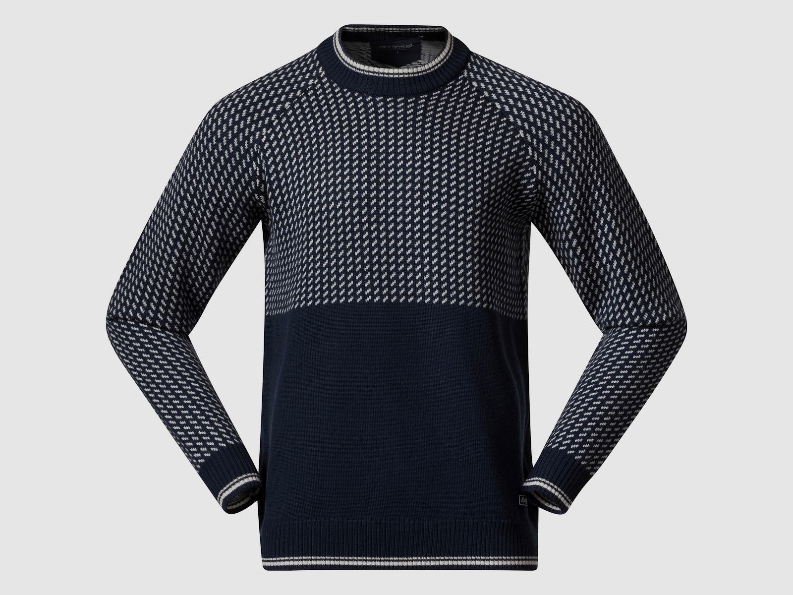 Bergans Alvdal Pull en Laine Homme Bleu Marine/Blanc Vanille XXL