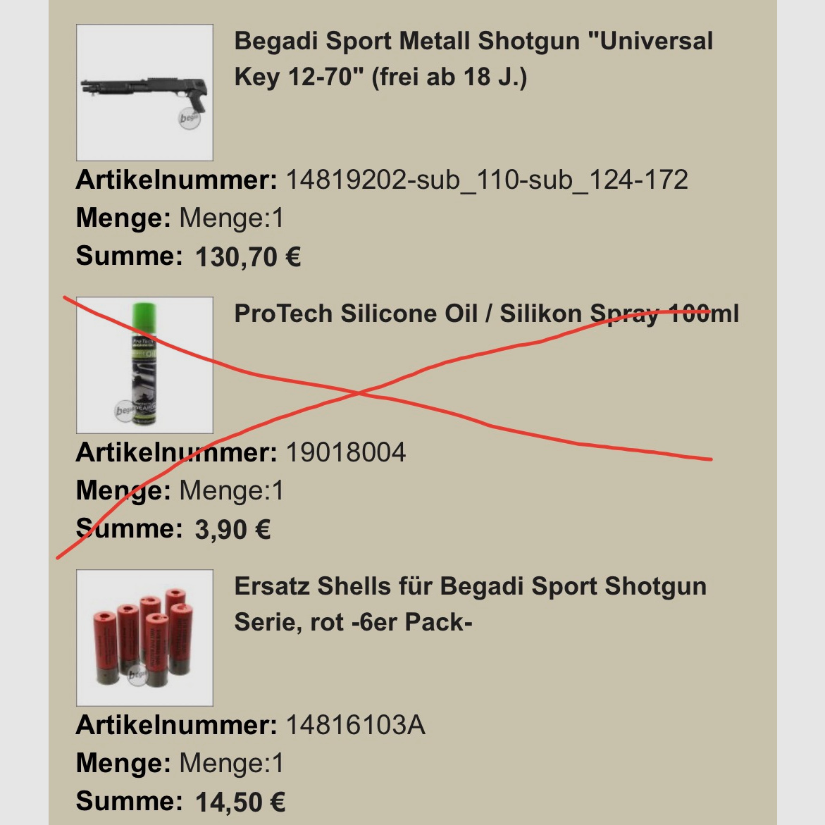 Begadi Sport Metall Shotgun Universal Key Federdruck Airsoft