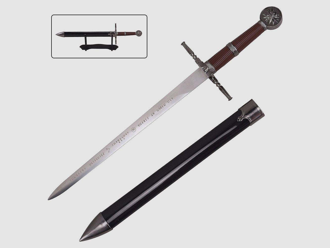 The Witcher Mini Stahlschwert mit Ständer