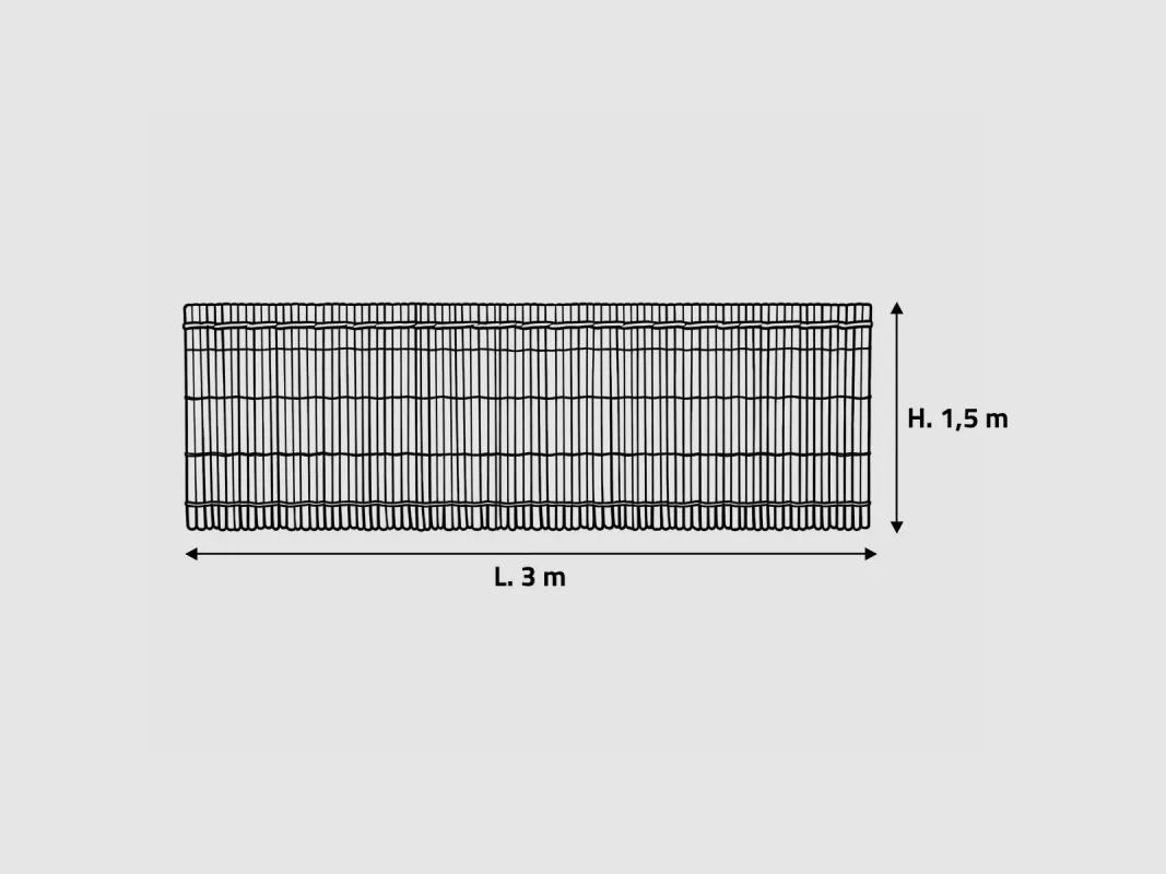 PVC-Doppelzaun grau 1,5 × 3 m mit Befestigungsset, Bild 4 von 13