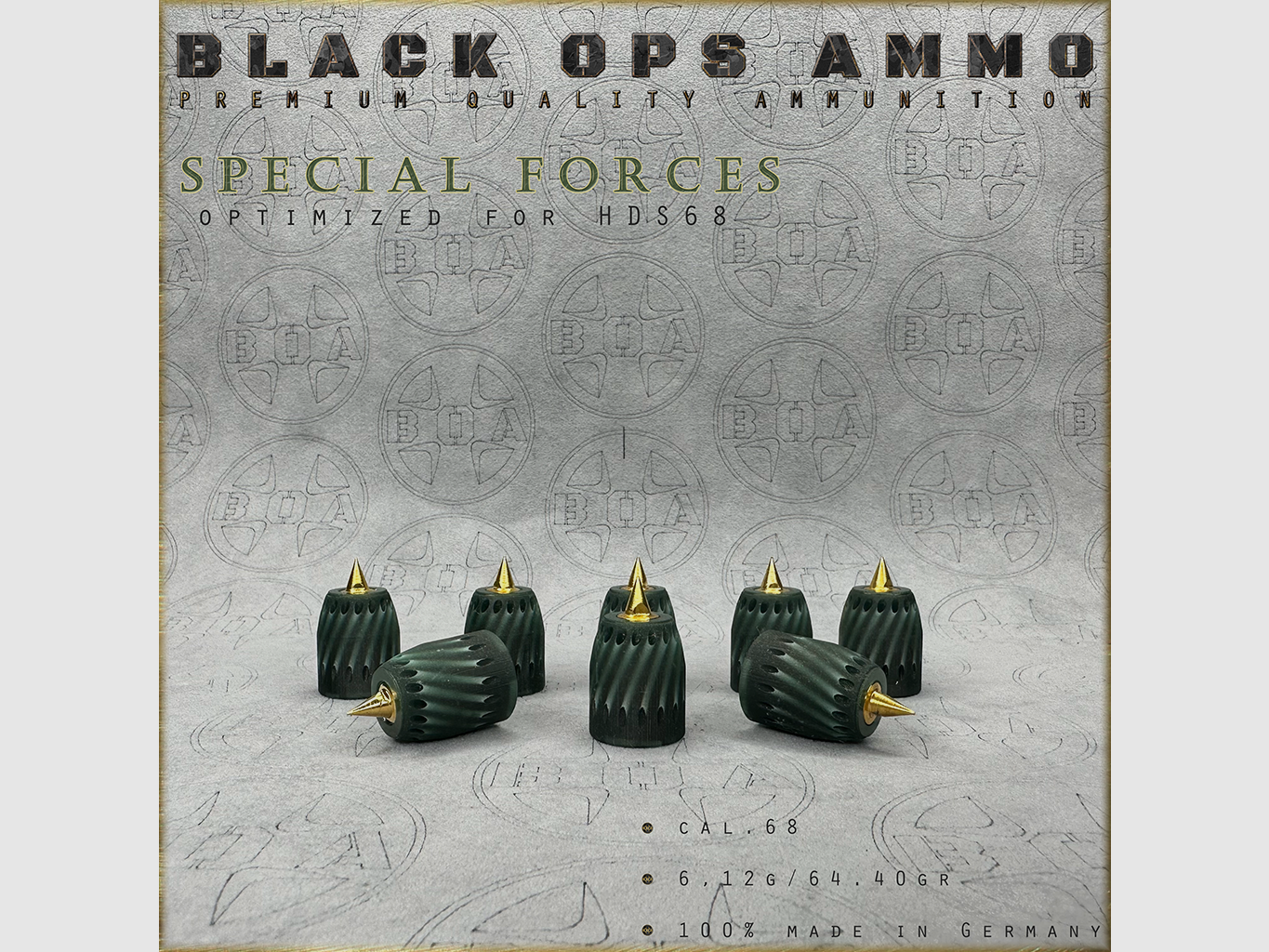 8x Forces Spéciales BLACK OPS MUNITIONS Pistolet à air TS HDS 68 Cal.68 Munition HDS68 TS68, image 2 sur 3