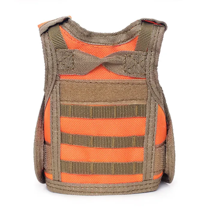 Mini beschermvest voor bierfles / wijnfles / thermosfles - Oranje-rood, afbeelding 5 van 7