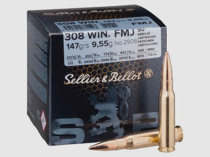 SELLIER&BELLOT .308 WIN FMJ 147gr/9,55g (OP.50 SZT.)