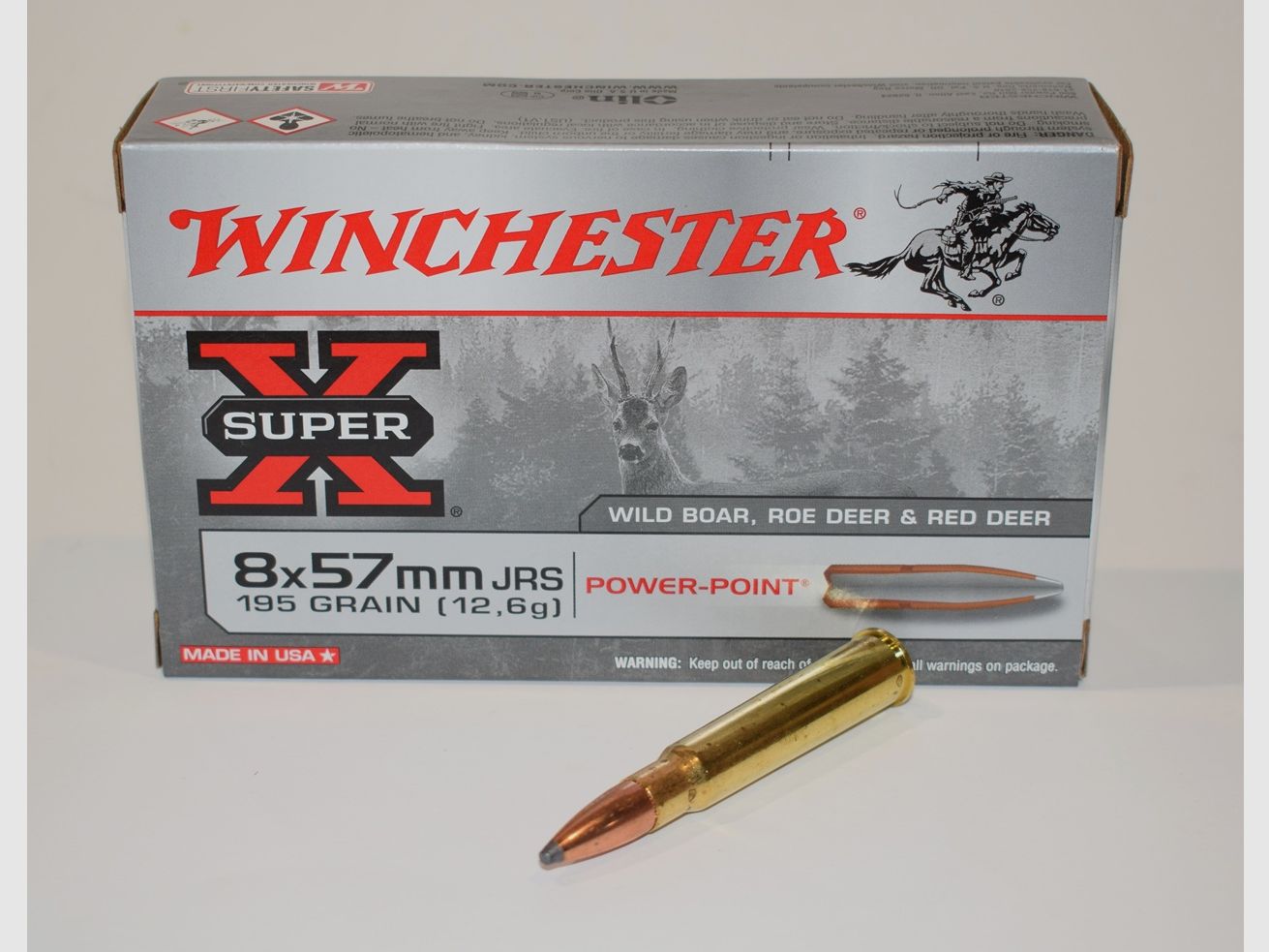 boite 20 cartouches Winchester de calibre 8×57 JRS 195 grains power point