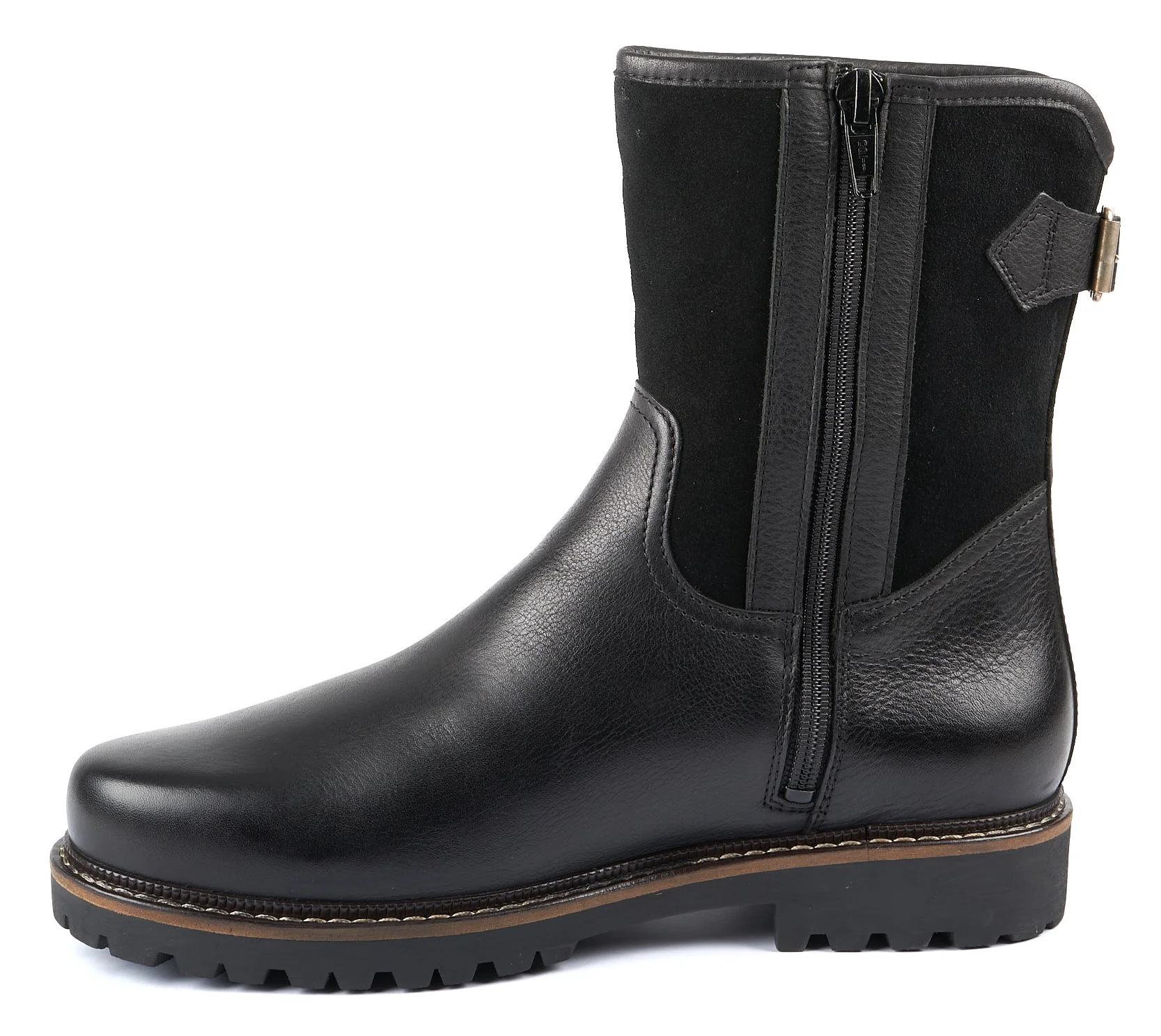 dirndl & bua Herren Stiefel kurz mit Lammfell in Schwarz, Bild 4 von 4