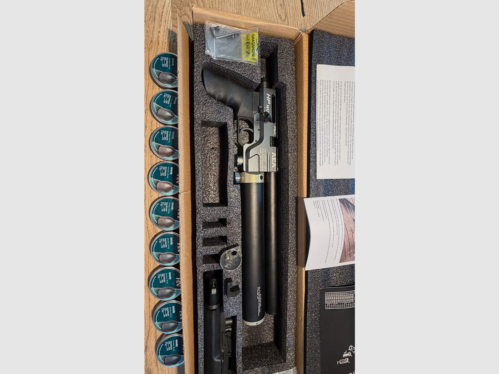 AEA HP Max MK1 F-Version 9 mm/.35 avec 540 H&N Grizzly Slugs et accessoires