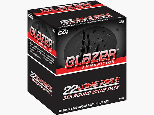 CCI Blazer .22 LR 38GR LRN 525 cartouches