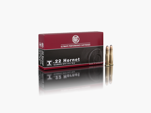 RWS .22 Hornet. T-Mantel Spitz 46 gr.