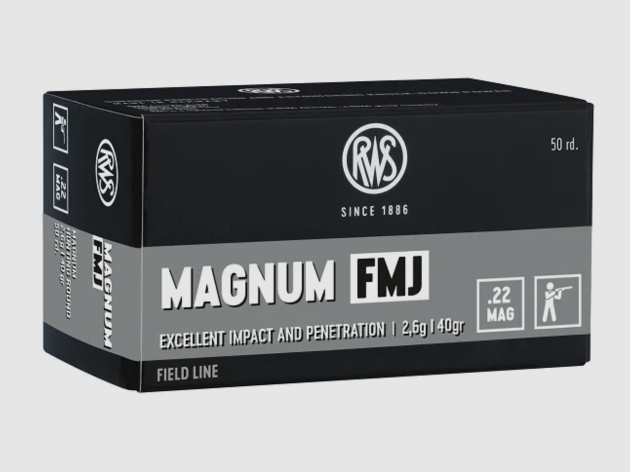 RWS 2133083 Randfeuerpatronen .22 Mag. FMJ VM 2,6g 40gr