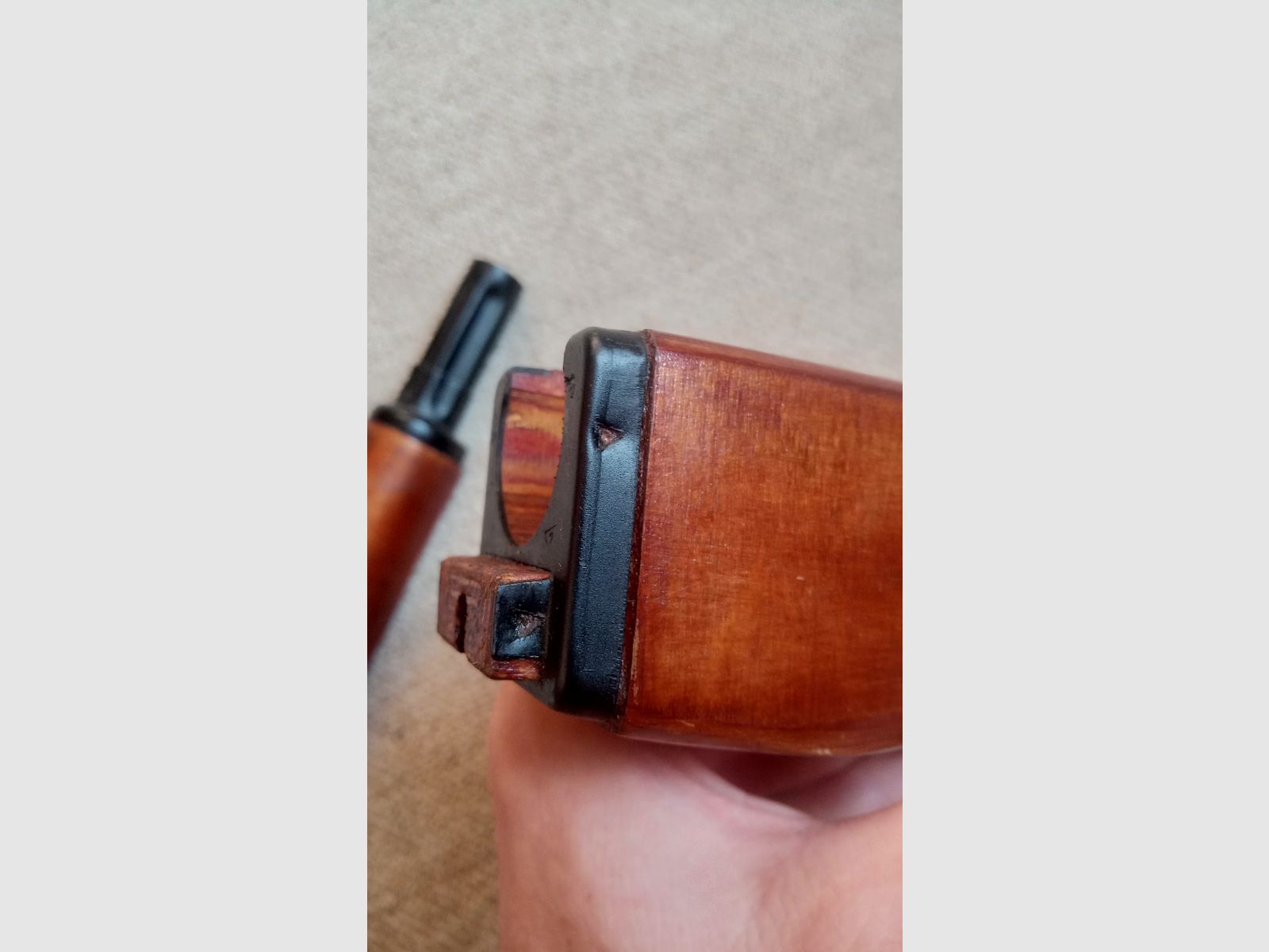 Original russischer RPK-74 Griff & Handschutz aus Schichtholz eingepasst für AK  und mit Gasrohr (AK74 / AK-100 / Saiga / Yunker 2/3/4)